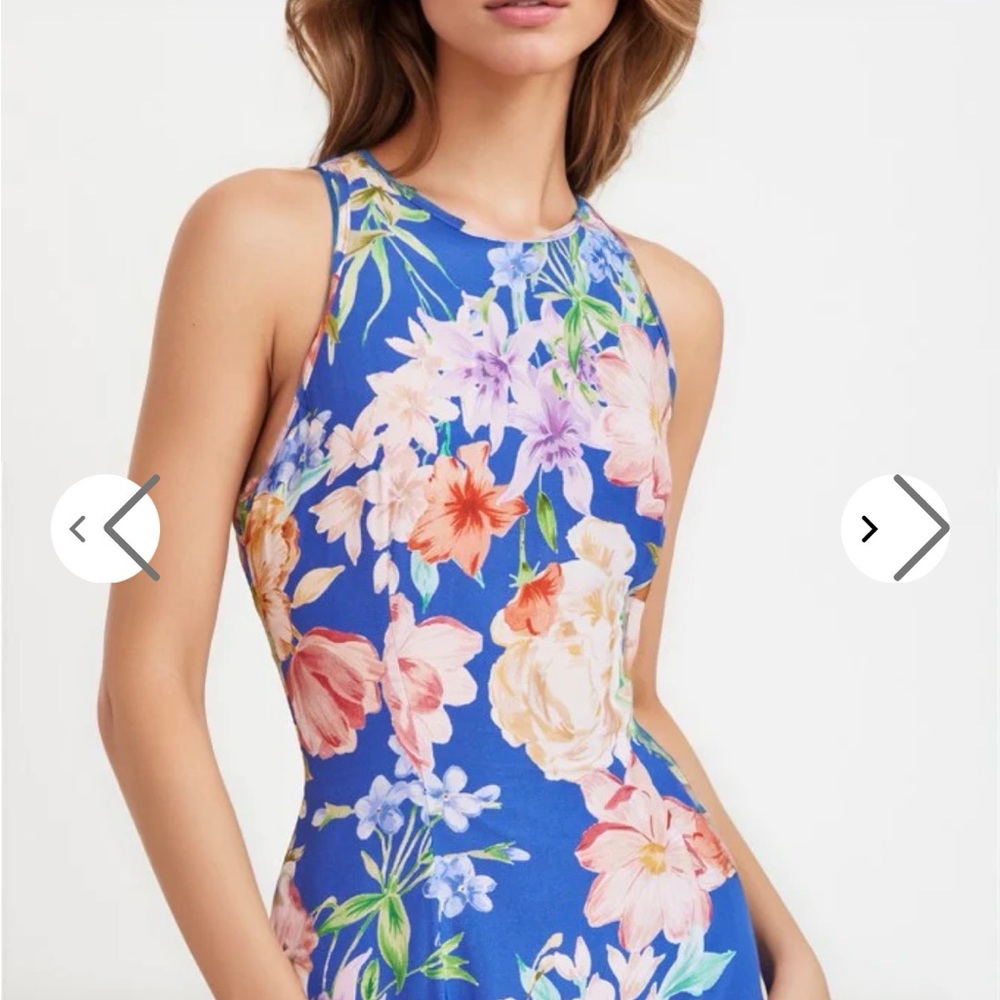 Yumi Kim Tatiana Blue Floral Midi Dress